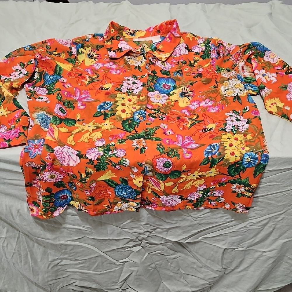 Floral Orange Women's Blouse